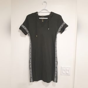 Michael Kors Logo Tape Hoodie Dress, Forest Green